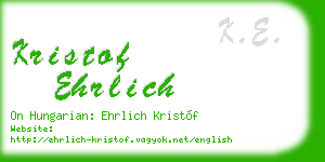kristof ehrlich business card